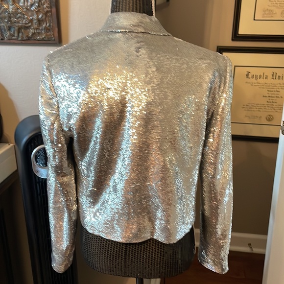 IRO Napli silver sequins jacket size 40 or 8 - Picture 3 of 6